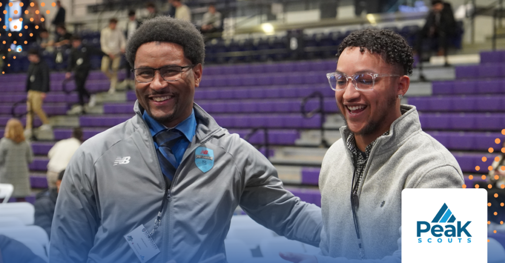 Two sports professionals connecting at arena - Peak Scouts