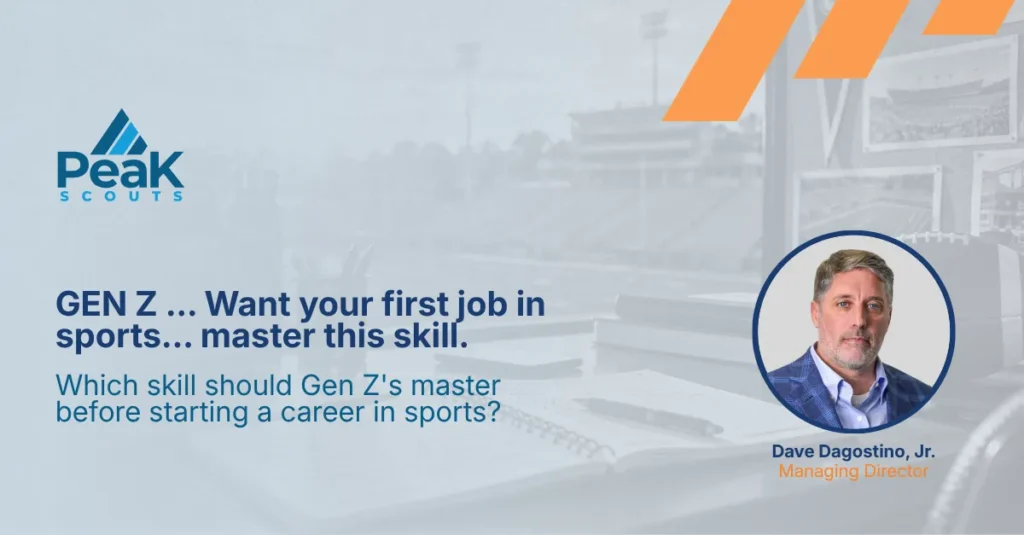 GEN Z ... Want your first job in sports... master this skill.